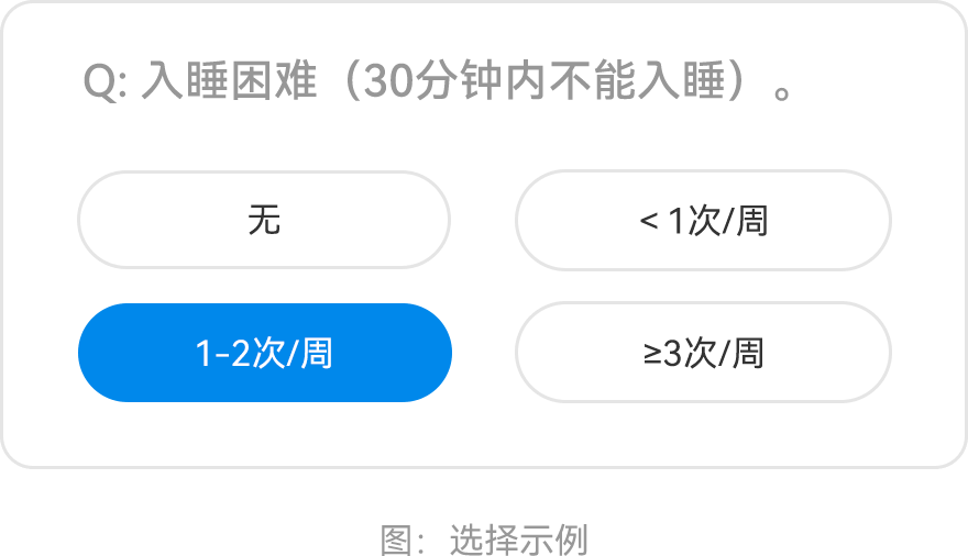PSQI测试选择题示例